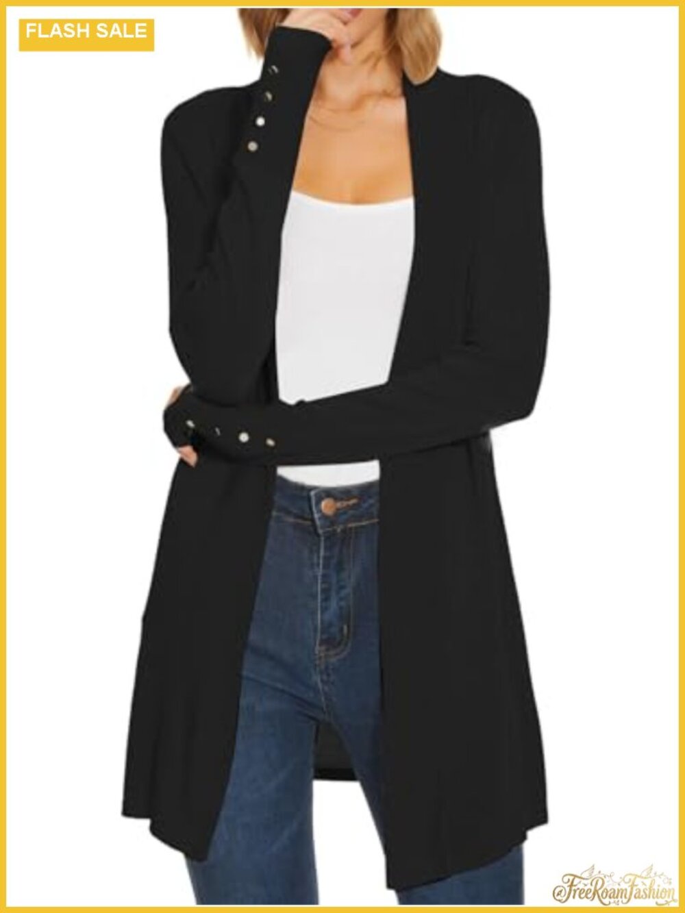 Women's Long Cardigan Sweater Dressy Casual Open Front Knit 100% Rayon